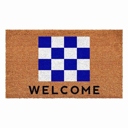 Calloway Mills Personalized Door Mat, Blue, White, Black, Natural, 24 in W x 48 in L 108122448N